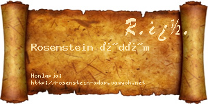 Rosenstein Ádám névjegykártya