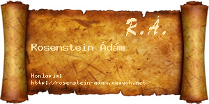 Rosenstein Ádám névjegykártya